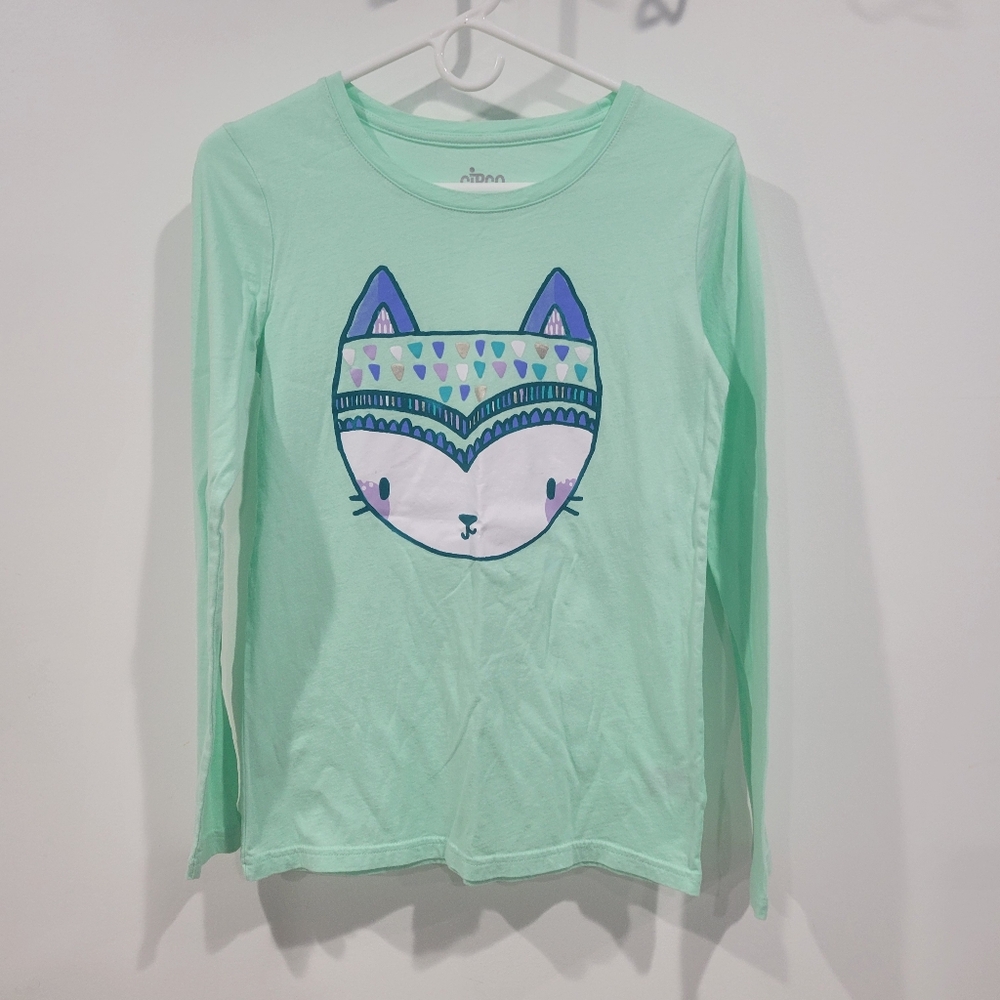 Circo Mint Green Long Sleeve Fox Tee / Girls size XL